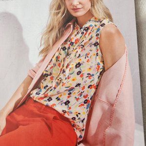 CAbi Tux Ruffle Top sleeveless size small new with tags